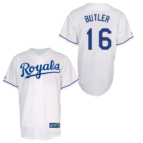 Billy Butler #16 Youth Baseball Jersey-Kansas City Royals Authentic Home White Cool Base MLB Jersey